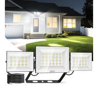uifame 200W Projecteur LED Extérieur, Lumière Extérieure 6500K, Applique Murale Extérieure IP65 à 3 Têtes, Spot Extérieur en Aluminium pour Jardin Garage Terrasse