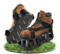 uifame Chaussures de ventilation de pelouse avec double ressort, chaussures à clous, aérateurs pour pelouse, chaussures réglables pour aérateur de pelouse pour jardin, cour et entretien de la pelouse