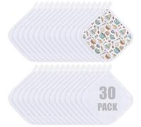 Uiifan Lot de 30 maniques en coton lavables et résistantes à la chaleur pour la cuisine et la pâtisserie, 20 x 20 x 0,5 cm (blanc)