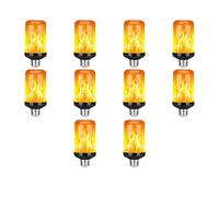 Uikdjgu Lot de 10 ampoules LED effet flamme E27, lumière vacillante décorative réaliste, lampe de décoration de festival, noir-B
