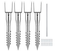 VEVOR Ancre de poteau sans creuser – 4 pcs, support de poteau à visser 100×70×700 mm, acier en U