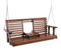 Uimoso Banc de balançoire porche bois suspendu jardin patio cour marron 1523 mm