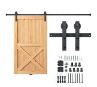 VEVOR Kit Quincaillerie Rail Porte Coulissante Simple de Grange 244 cm Cintre J