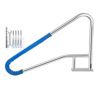 Uimoso Rampe Piscine Creusée 139,7x81,2cm, Acier Inox 304, Housse Poignée Antidérapante, Barre d'Appui Sécurisée 115kg