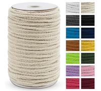 Uiopa Cordon en macramé épais en coton tressé à 8 brins pour suspension de plantes, tenture murale, attrape-rêves, jardin, projets de bricolage - 5 mm x 90 m