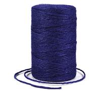 Uiopa Ficelle de jute colorée 2 mm x 200 m corde chanvre, ficelle pour jardin naturel, fil jute, corde de jute pour décoration, jardin, artisanat, emballage cadeau (bleu)