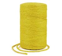 Uiopa Ficelle Jute 2mm x 200m, Ficelle Corde Jute Naturel Fil de Jardinage Corde Chanvre, Cordelette pour Jardin, Bricolage d'art Créatif, L'emballage Cadeau, Deco Noel (Jaune Clair)