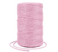 Uiopa Ficelle Jute 2mm x 200m, Ficelle Corde Jute Naturel Fil de Jardinage Corde Chanvre, Cordelette pour Jardin, Bricolage d'art Créatif, L'emballage Cadeau, Deco Noel (Rose)