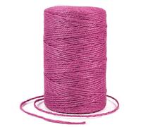 Uiopa Ficelle Jute 2mm x 200m, Ficelle Corde Jute Naturel Fil de Jardinage Corde Chanvre, Cordelette pour Jardin, Bricolage d'art Créatif, L'emballage Cadeau, Deco Noel (Rose Rouge)