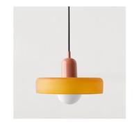 UIOPPOI Lampe Suspendue colorée du Milieu du siècle avec Abat-Jour en Verre, luminaire Suspendu Vintage en Fer et Verre, pour Chambre à Coucher, Salon, Cuisine, Couloir (Couleur : B, Taille : 35c
