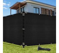 UIRWAY Brise-Vue Vert Jardin Cloture 1,8m x 10m, Rouleau Brise-Vue Occultant, Toile HDPE 170g/m² Traitée Anti-UV avec Fixation Liens pour Clôtures Jardin, Terrasse, Balcon (Noir)