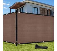 UIRWAY Clôture brise-vue avec œillets pour clôture de jardin à œillets 1,22 x 15,24 m, filet d'ombrage 170 g/m² , protection UV, contre le vent, polyéthylène haute densité, avec serre-câbles, marron