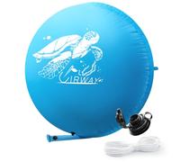 UIRWAY Coussin de piscine d'hiver XXL - Rond - 3,6 m - Avec double couture - Avec kit de réparation et raccord de remplissage d'air prolongé - Coussin d'hiver avec corde de 15 m
