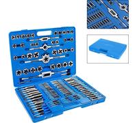 UISEBRT 110 pces Jeu de tarauds et de tarauds à refouler Jeu de tarauds à refouler métrique M2-M18 Filetage fin Filetage grossier Tarauds à refouler En acier au tungstène Filières avec coffret de rang