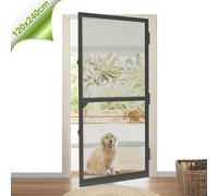 UISEBRT 120 x 240 cm Moustiquaire Protection contre les insectes Porte Cadre en aluminium Moustiquaire Grille Magnétique Porte de balcon Noir