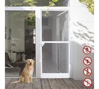 UISEBRT 120x240cm Moustiquaire Porte Cadre alu Moustiquaire Grille Aimant Porte de balcon Blanc