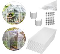 UISEBRT 14 pièces Transparent Polycarbonate alvéolaire résistant aux UV 60,5 x 121 cm, Plaque double paroi alvéolaire pour serres, carports et jardin