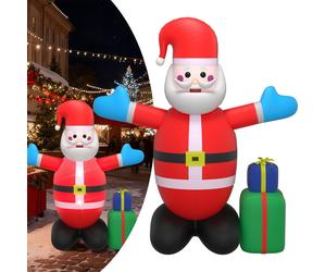 UISEBRT 150cm Père Noël gonflable avec éclairage LED, cadeau & magie de Noël - Figure de décoration lumineuse intérieur & extérieur