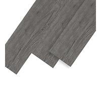 UISEBRT 18 Pièces Revêtement de Sol en PVC Auto-Adhésif, Dalle PVC Adhesive Sol, Carreaux de Vinyle Aspect Bois Pour cuisine, salon, balcon, 91,44 x 15,24 x 0,2 cm, environ 2,5 m², Chêne Nuit