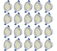 UISEBRT 20X 3W Spot Led Encastrable Extra Plat - Led Spot Encastré Salle de Bain, Ultra-mince, Blanc Chaud 3000K-3500K, AC 230V，270 Lumière, IP44 Pour salle de bain Cuisine Salon Couloir