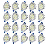 UISEBRT 20X 3W Spot Led Encastrable Extra Plat - Led Spot Encastré Salle de Bain, Ultra-mince, Blanc froid 6000K-6500K, AC 230V，270 Lumière, IP44 Pour salle de bain Cuisine Salon Couloir