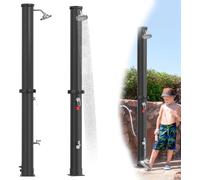 UISEBRT 40L Douche solaire, température maximale de l'eau 60°C, pommeau de douche à pluie avec articulation à rotule, température de l'eau réglable, pour le jardin et le camping - Noir