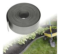 UISEBRT - Bordure de pelouse en plastique - 100 m - Rouleau de bordure de pelouse - Bordure de jardin - Bordure décorative pour le jardin - 100 m x 12 cm - Gris clair