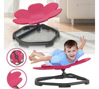UISEBRT Chaise pivotante sensorielle pour le développement moteur, chaise fleur pour enfant Balance-Training, convient pour 3-9 ans, supporte jusqu'à 80 kg, Magenta