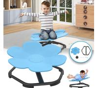 UISEBRT Chaise pivotante sensorielle pour le développement moteur, chaise fleur pour enfant Balance-Training, convient pour 3-9 ans, supporte jusqu'à 80 kg, bleu