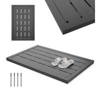 UISEBRT Élément de Sol pour Douche Solaire, antidérapant, 100 x 65 x 4 cm, Plaque de Sol extérieure en pour Douche de Jardin, échelle de Piscine, Anthracite