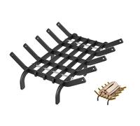 UISEBRT Grille de cheminée avec pieds de support robuste en acier - Grille de feu - Support pour bois de chauffage - Grille de feu pour cheminée intérieure et extérieure - Charge maximale : 50 kg - 41