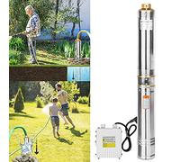 UISEBRT Pompe de fontaine profonde en acier inoxydable 0,37 kW/0,5 hp jusqu'à 4 000 l/h Débit de refoulement Pompe submersible 370 W Compatible avec le sable