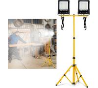 UISEBRT Projecteur de chantier à LED 2*100W blanc froid avec trépied Projecteur à LED IP66 pour intérieur extérieur chantier