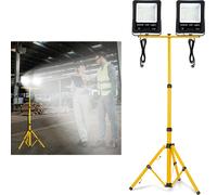 UISEBRT Projecteur de chantier à LED 2*200W blanc froid avec trépied Projecteur à LED IP66 pour intérieur extérieur chantier