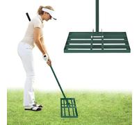 UISEBRT Râteau de nivellement de pelouse 25 x 50 cm 3 en 1 - Râteau de jardin multifonction en métal avec manche - Raclette de sable - Attrape-surface pour jardin, jardin, jardin, golf, vert