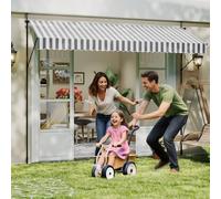 UISEBRT - Store de balcon à pince 300 cm de large - Store avec manivelle réglable en hauteur pour balcon sans perçage, protection UV, protection solaire, résistant aux intempéries (300 x 120 cm