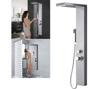 UISEBRT Système de douche Douche à effet pluie Set de douche en acier inoxydable Panneau de douche avec douchette à main Robinet de douche Douche à effet pluie Sliber