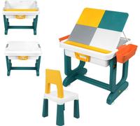 UISEBRT Table d'enfant avec chaises Groupe de sièges pour enfants Table polyvalente pour le petit enfant Table de jeu Meubles pour enfants sans bâtiment en plastique