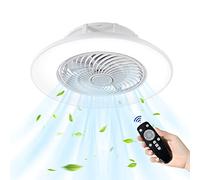 UISEBRT Ventilateur de Plafond avec Lampe Intensité Variable Avec Telecommande Moderne Chambre Lampe Ventilateur Plafond Ultra Silencieux pour Salon Restaurant Chambre