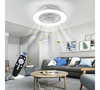 UISEBRT Ventilateur de plafond avec Lumières et Télécommande, ventilateurs de plafond 36W LED moderne, Dimmable Lampe de plafond Ventilateur, pour salon chambre coucher salle manger