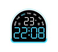 Uitndvyte Réveil numérique à lumière LED pour bureau électrique avec température intérieure et alarmes puissantes jour de la semaine pour le salon numérique LED