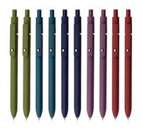 UIXJODO Lot de 10 stylos japonais premium à encre gel noire, avec pointe fine et lisse de 0,5 mm, grip en silicone, clip en métal et bille rétractable, tons foncés (Vintage)