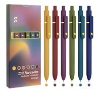 UIXJODO - Stylos colorés, lot de 6 stylos gel à pointe fine pour une écriture lisse, encre colorée de 0,5 mm pour la journalisation, prise de notes, fournitures de bureau et école, cadeaux pour femmes