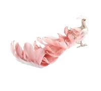 UIYIHIF Ornements de Paon Artificiels, Oiseau Paon à Paillettes Roses avec Ornements d'arbre de Noël à Longue Queue pour Décor d'arbre de Noël (1 pièces)