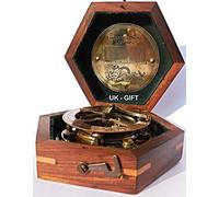 UK Gift Royal Antique Cadran solaire boussole Gilbert & Sons avec boîte en bois