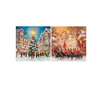 UK Greetings Boîte de 16 cartes de Noël caritatives en 2 designs