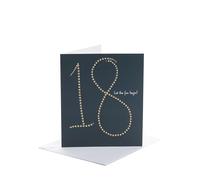 UK Greetings Carte d'anniversaire 18 ans pour lui/elle - Motif étoiles en feuille d'or