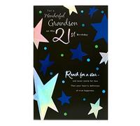 UK Greetings Carte d'anniversaire 21 ans pour petit-fils - Joli design, 149 mm x 229 mm
