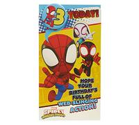 UK Greetings | Carte d'anniversaire Marvel pour lui/garçon | Cadeau d'anniversaire | Lui, garçon, homme | Motif Spiderman | Avec badge et enveloppe | 127 x 235 mm