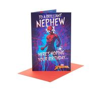UK Greetings | Carte d'anniversaire Marvel Spider-Man pour neveu | Cadeaux d'anniversaire | Lui, garçon, homme | Design audacieux | Avec enveloppe | 155 x 235 mm